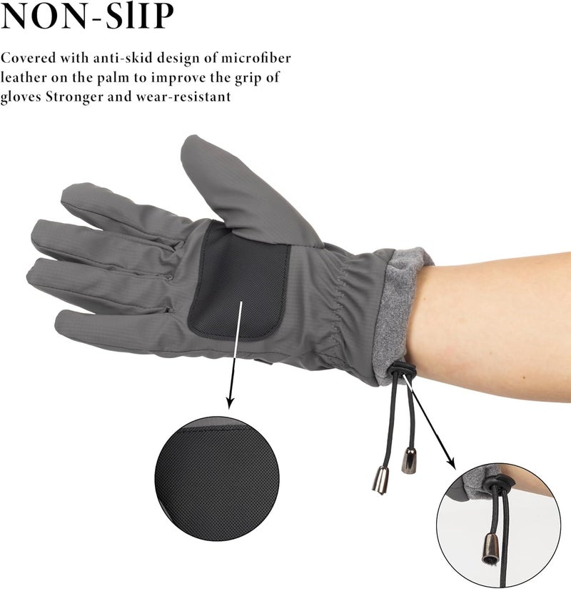 Eohak Men and Women Ski Gloves Winter Cold Weather Gloves Touchscreen Warm Waterproof Gloves for Cycling, Running, Driving, Skiing - Image 5